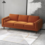 Canapé en velours Flavia Mid-Century Modern avec coussins de dossier amovibles