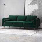 Canapé en velours Flavia Mid-Century Modern avec coussins de dossier amovibles