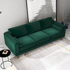 Canapé en velours Flavia Mid-Century Modern avec coussins de dossier amovibles