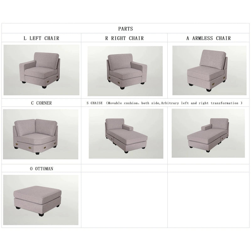 Canapé d'angle modulable réversible