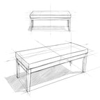 Banc ottoman rectangulaire contemporain WYNDENHALL Abbey de 43 po de large