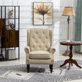 Fauteuil en velours/cuir touffeté à ossature bois de style Mid-Century
