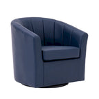 Fauteuil tonneau pivotant Porthos Home Manon en similicuir avec coussin de siège amovible