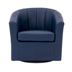 Fauteuil tonneau pivotant Porthos Home Manon en similicuir avec coussin de siège amovible