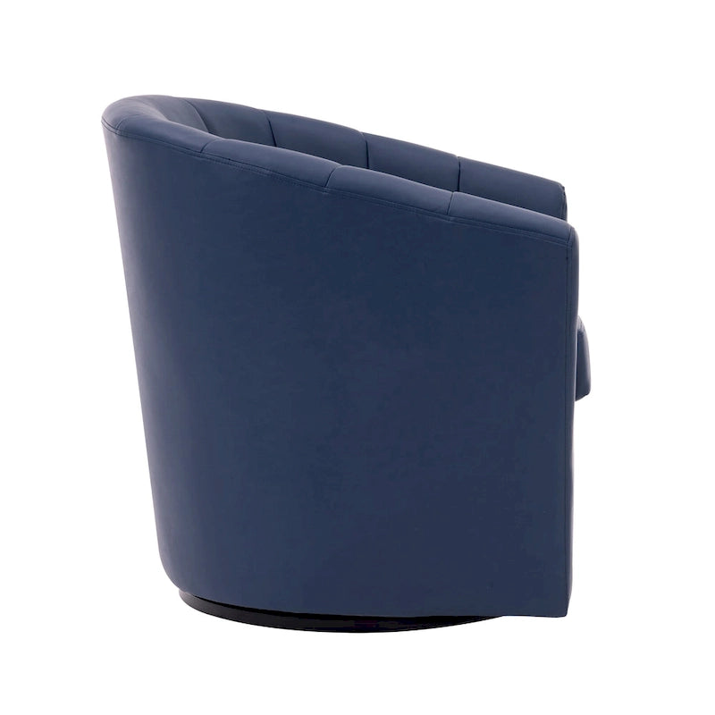 Fauteuil tonneau pivotant Porthos Home Manon en similicuir avec coussin de siège amovible