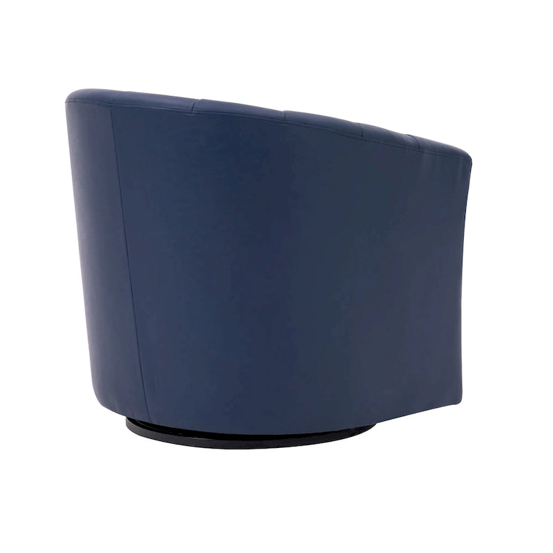 Fauteuil tonneau pivotant Porthos Home Manon en similicuir avec coussin de siège amovible