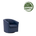 Fauteuil tonneau pivotant Porthos Home Manon en similicuir avec coussin de siège amovible