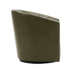 Fauteuil tonneau pivotant Porthos Home Manon en similicuir avec coussin de siège amovible