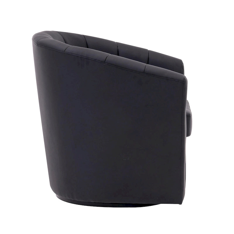 Fauteuil tonneau pivotant Porthos Home Manon en similicuir avec coussin de siège amovible