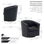 Fauteuil tonneau pivotant Porthos Home Manon en similicuir avec coussin de siège amovible