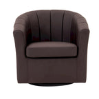 Fauteuil tonneau pivotant Porthos Home Manon en similicuir avec coussin de siège amovible