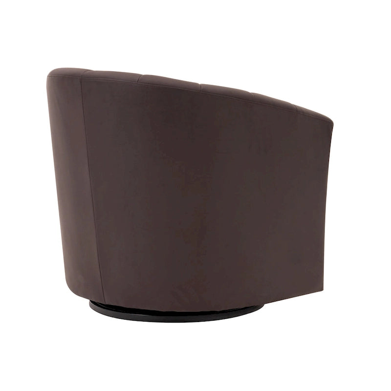 Fauteuil tonneau pivotant Porthos Home Manon en similicuir avec coussin de siège amovible