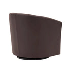 Fauteuil tonneau pivotant Porthos Home Manon en similicuir avec coussin de siège amovible