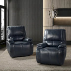 Fauteuil inclinable électrique Clara en cuir véritable avec rembourrage moelleux, lot de 2