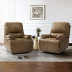 Fauteuil inclinable électrique Clara en cuir véritable avec rembourrage moelleux, lot de 2