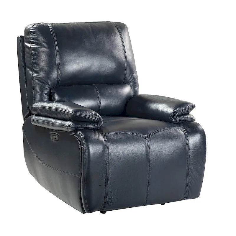 Fauteuil inclinable électrique Clara en cuir véritable avec rembourrage moelleux, lot de 2