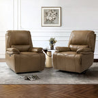 Fauteuil inclinable électrique Clara en cuir véritable avec rembourrage moelleux, lot de 2