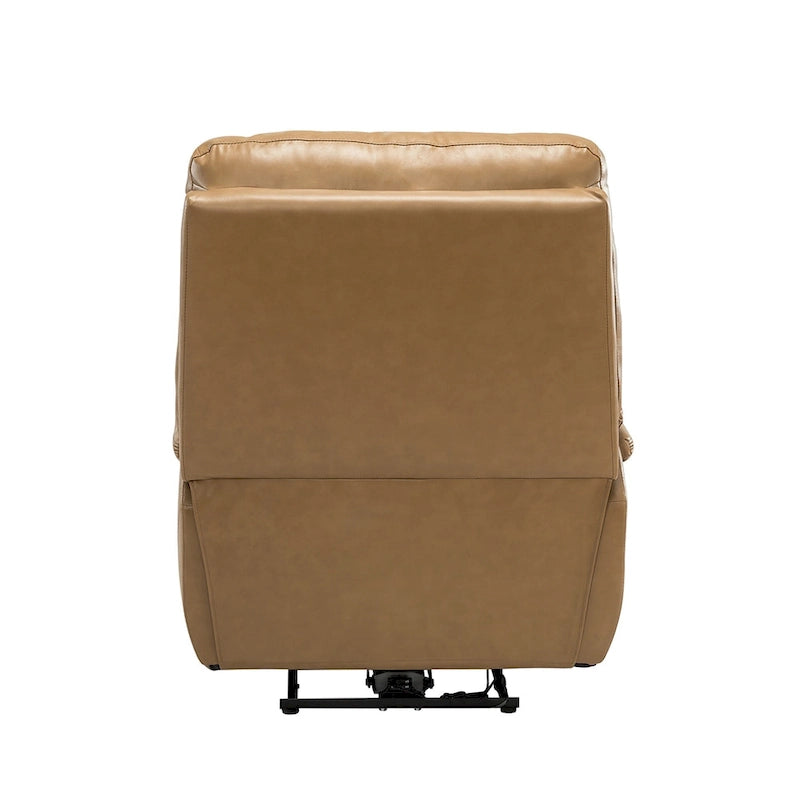 Fauteuil inclinable électrique Clara en cuir véritable avec rembourrage moelleux, lot de 2