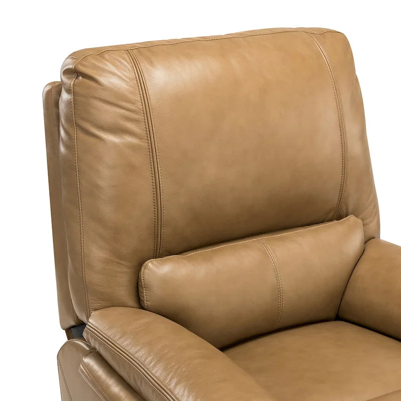 Fauteuil inclinable électrique Clara en cuir véritable avec rembourrage moelleux, lot de 2