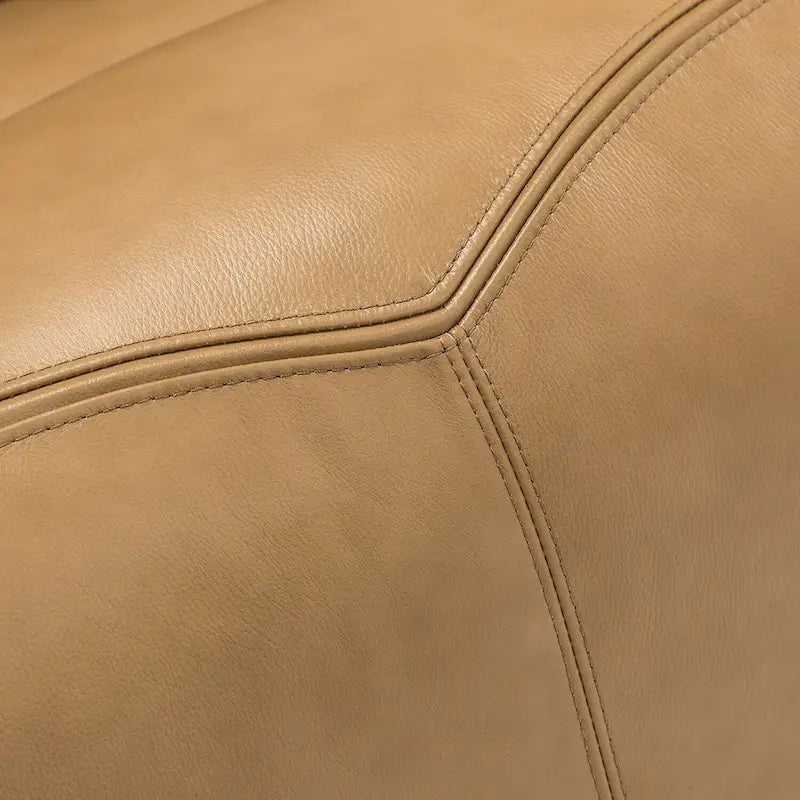 Fauteuil inclinable électrique Clara en cuir véritable avec rembourrage moelleux, lot de 2