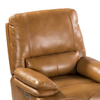 Fauteuil inclinable électrique Clara en cuir véritable avec rembourrage moelleux, lot de 2