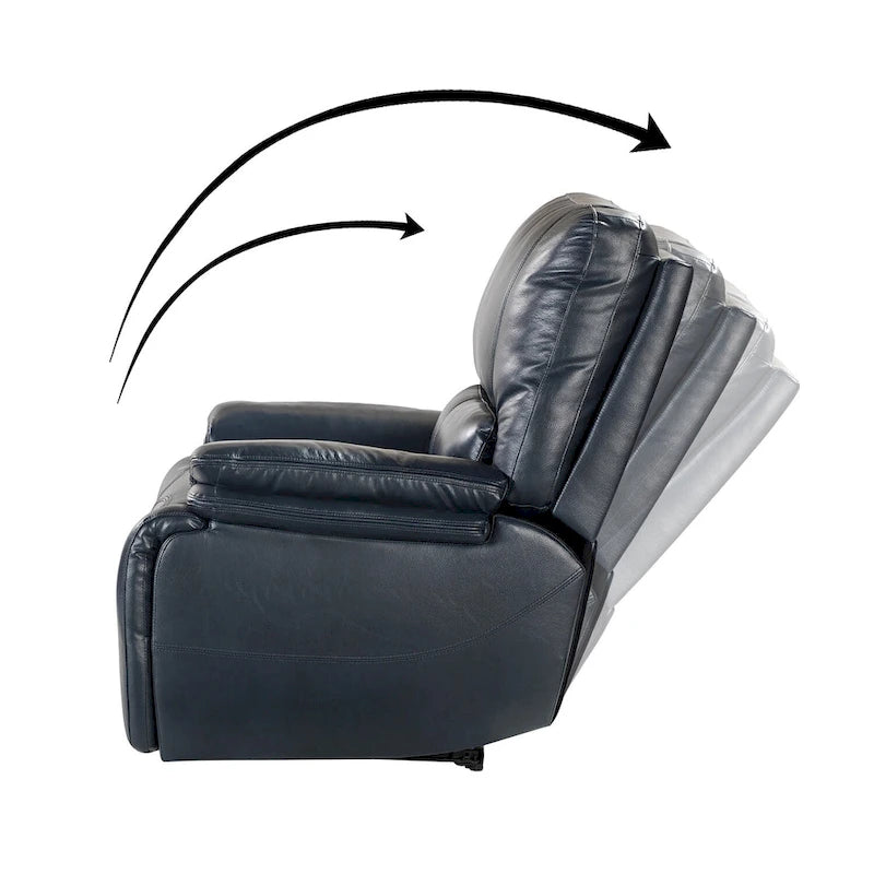 Fauteuil inclinable électrique Clara en cuir véritable avec rembourrage moelleux, lot de 2