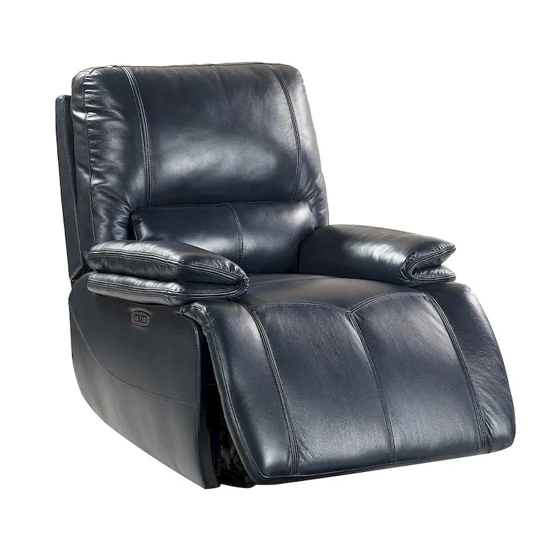 Fauteuil inclinable électrique Clara en cuir véritable avec rembourrage moelleux, lot de 2