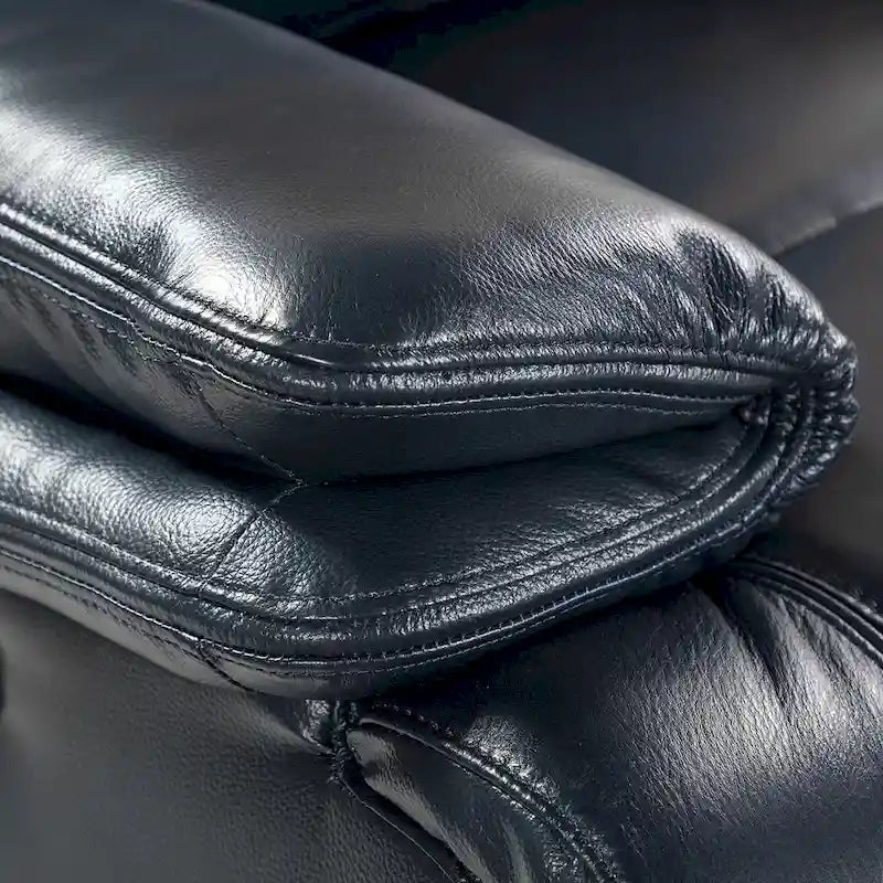 Fauteuil inclinable électrique Clara en cuir véritable avec rembourrage moelleux, lot de 2