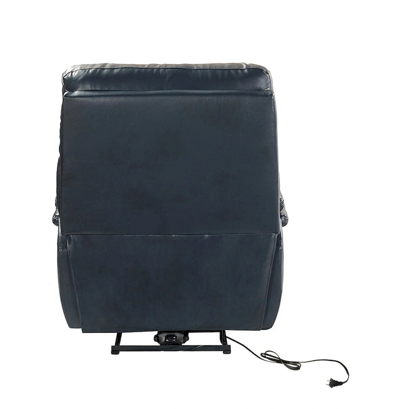 Fauteuil inclinable électrique Clara en cuir véritable avec rembourrage moelleux, lot de 2