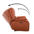 Fauteuil inclinable électrique Clara en cuir véritable avec rembourrage moelleux, lot de 2