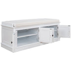 Banc de rangement avec 4 portes et étagères réglables