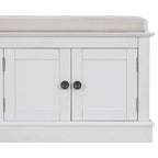 Banc de rangement avec 4 portes et étagères réglables