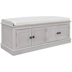 Banc de rangement avec 4 portes et étagères réglables