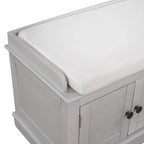 Banc de rangement avec 4 portes et étagères réglables