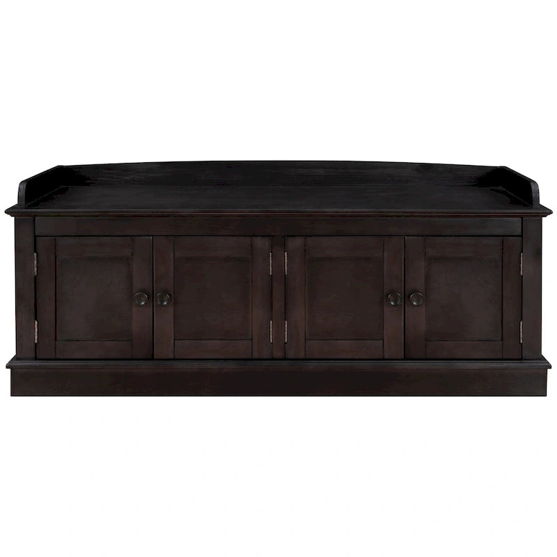 Banc de rangement avec 4 portes et étagères réglables