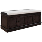 Banc de rangement avec 4 portes et étagères réglables