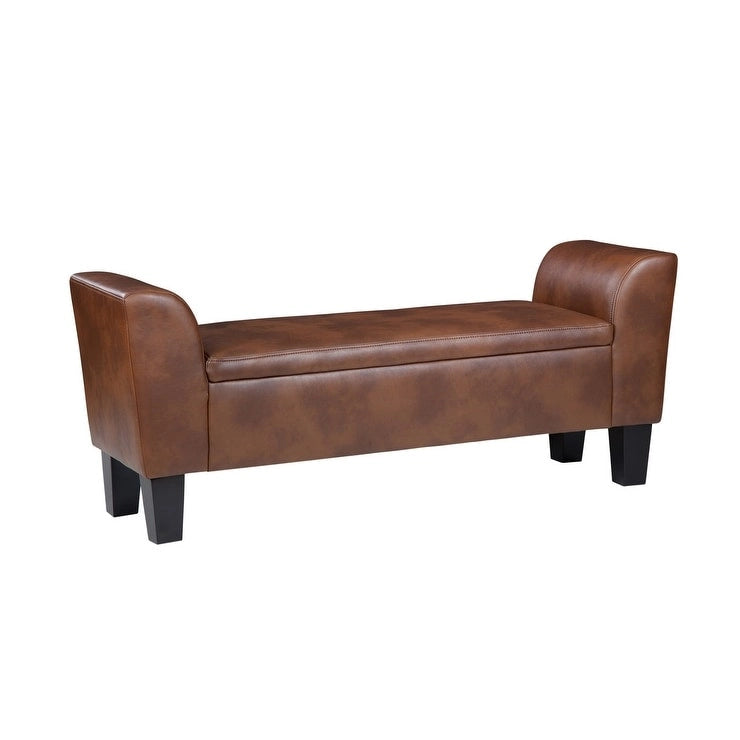 Banc de rangement capitonné transitionnel Grafton Home Claire