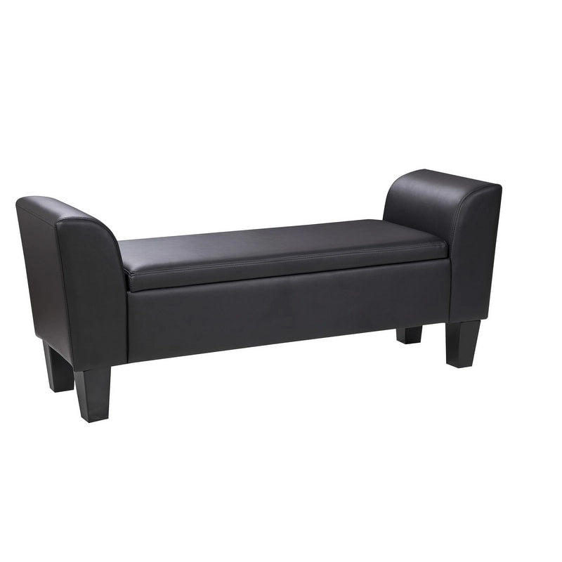 Banc de rangement capitonné transitionnel Grafton Home Claire
