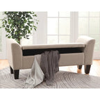 Banc de rangement capitonné transitionnel Grafton Home Claire