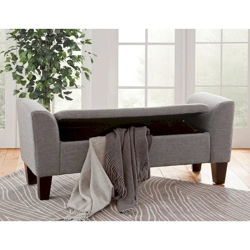 Banc de rangement capitonné transitionnel Grafton Home Claire