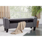 Banc de rangement capitonné transitionnel Grafton Home Claire