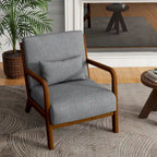 Fauteuil d'appoint rembourré de style Mid-Century Modern avec structure en bois