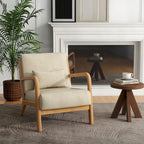 Fauteuil d'appoint rembourré de style Mid-Century Modern avec structure en bois