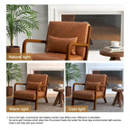 Fauteuil d'appoint rembourré de style Mid-Century Modern avec structure en bois