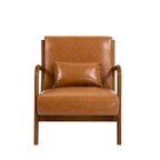 Fauteuil d'appoint rembourré de style Mid-Century Modern avec structure en bois
