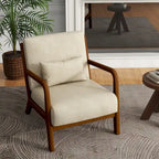 Fauteuil d'appoint rembourré de style Mid-Century Modern avec structure en bois