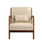 Fauteuil d'appoint rembourré de style Mid-Century Modern avec structure en bois