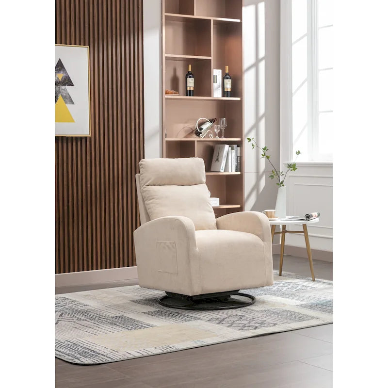 Fauteuil à bascule pivotant et inclinable rembourré