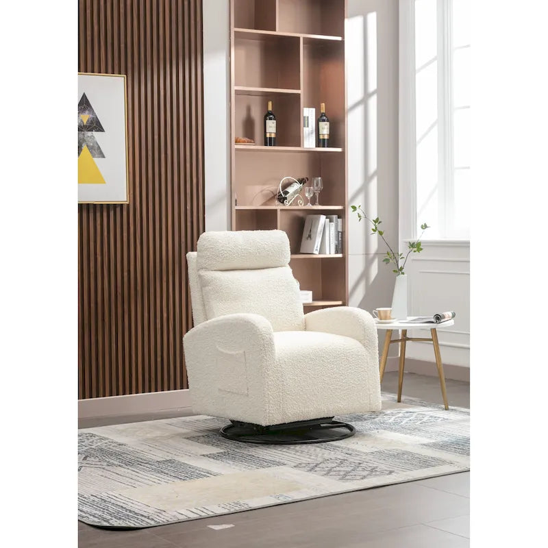 Fauteuil à bascule pivotant et inclinable rembourré