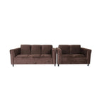 Coast to Coast Sofas Ensemble canapé et causeuse de style moderne du milieu du siècle, cadre en bois massif, rembourré